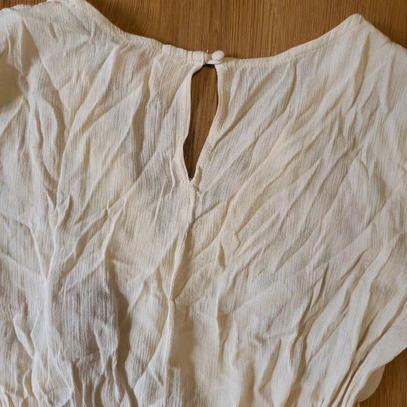 !!!SOLD!!! Audrey Parks Francesca's Embroidered Baby Doll Boho Mini Dress Cream - Picture 5 of 11